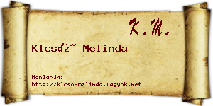 Klcsó Melinda névjegykártya