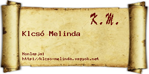 Klcsó Melinda névjegykártya